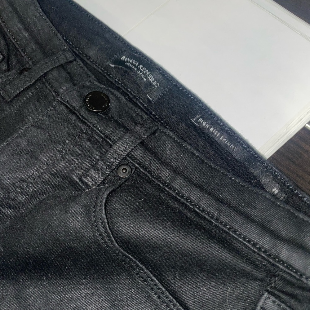 Banana Republic Black WOMENS Jeans WAXED high rise SIZE 28